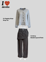 Corduroy Banded Layered Pants