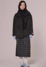 ハイネックニットトップ (Navy)