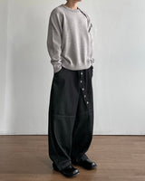 Obi Button Denim Pants