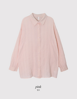 #Natural Stripe Summer Loose Shirt (4color)
