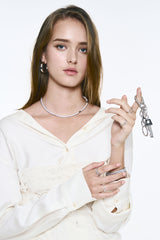 NO.595 [SILVER] STAR KEY HOLE KEY RING