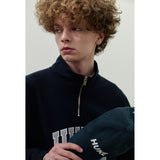 HUKE ロゴ ブラック ハーフ ジップアップ MTM