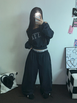 HIP PRINTING レタリングワイドパンツ 💟💙🩶4COLOR