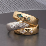 [Worn by Jeon Hyo-sung, Joo Hyun-young, Ria Kim, Ju-yeon, Lee Jung-shin] Sparkle Emblem Wide Band 925 Silver + 14k gold plating Adjustable Size Ring R041-02G-W