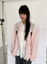 [unisex] Shikyo Waffle Two-Way Over Hood Zip-Up