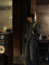 Stadium varsity collar jacket