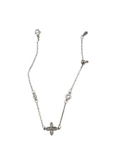 Vintage Silver Crystal Flower Bracelet