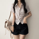  Marty Side Shirring String Short Sleeve Shirt