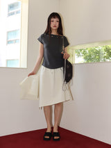 SHELL CAP SLEEVE T (CHARCOAL)