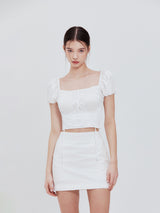 コルセットクロップブラウス (white)