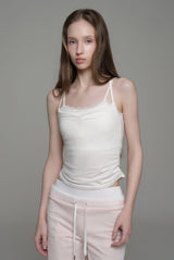 Strawberry milk sleeveless top, White