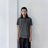 Faded Ribbed Henley Shirt