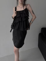 ruffle sheer bustier blouse (2color)