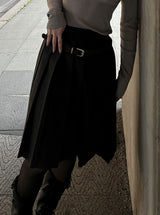 Long midi pleated skirt