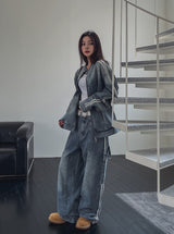 Wings Track Carpenter Wide Denim Pants