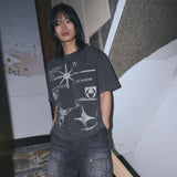 Untitled Gihahak Logo Pigment Wash Short Sleeve Washed Black