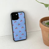 cherry glossy glass bumper case (conflower blue)