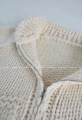 [Handmade] Wool knit zip-up jacket