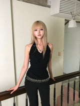 ラップホルターネックスリーブレス