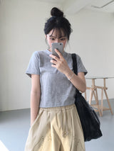 デイリークロップ半袖Tシャツ (10c)