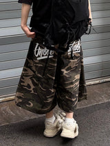 hip patch camo bermuda pants