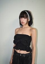 lace multi scarf - black