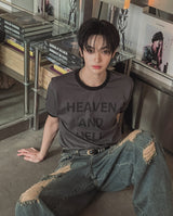 リンザー レタリング カラー マッチング ショート スリーブ Tシャツ