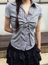 Leahn Frill Tiered Banding Mini Skirt