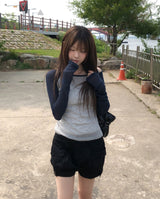 ハッシュ ボタンポケット パンプキンショーツ
