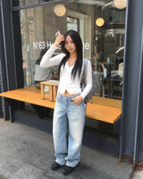 ピンクレースデニムパンツ