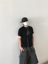 Circle Feed Cropped Short Sleeve Tee 2C