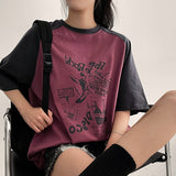 ラグオーバーサイズフィットカラーラグランショートスリーブTシャツ