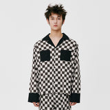 (M) Black Grid PJ Shirts