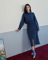 オーナメントプリントコーデュロイスカート [NAVY]