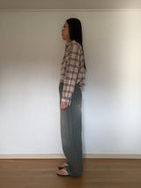 チェッククロップシャツ (2color)