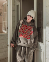 [Mink Brushed] Lotri Velvet Corduroy Crop Hoodie