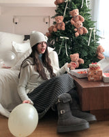 Double Buckle Fur Fold Sheepskin Boots