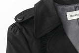 Button frill jacket - black  