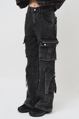 (W) クログフレアポケットデニム (2color)