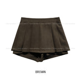 Manet Pleats Layered Skirt Pants