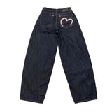 Heart denim pants