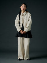 Back string pants (beige)
