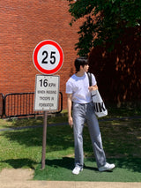 LMN クールリネンセミワイドデニムパンツ (3 colors)