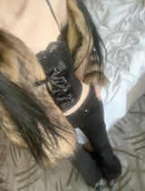 Rokina Eco Fur Jacket (Brown)