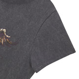 [ULKIN X BettyBoop] Metal Art Semi-crop Short Sleeve T-shirt_Charcoal