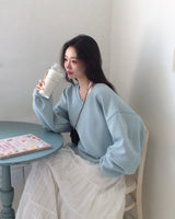 [MADE/6color] ポニー、Vネックのゆったりフィットトレーナー
