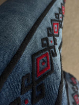 ASCLO エスニックエンブロイダリーデニムバミューダパンツ (2color)