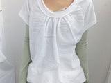 embossed shirring strap t