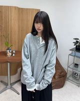 パラ ソフト ヘンリー ネック ロング スリーブ Tシャツ