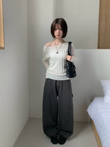 [スカーフセット] シシュソフトワンオフリブニット
